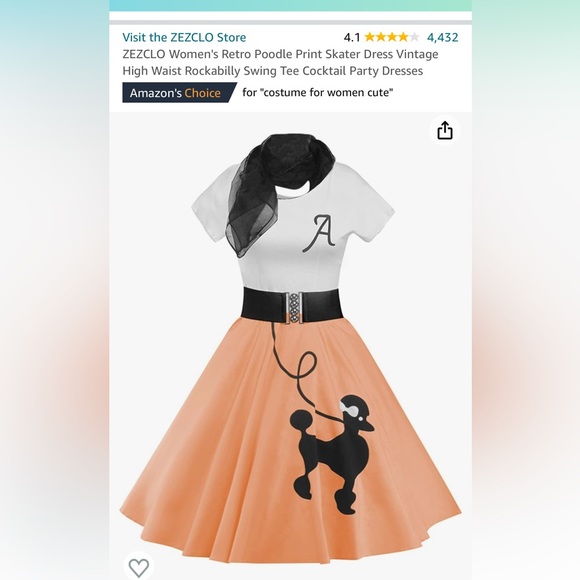 Retro vintage poodle dress, Halloween - Picture 1 of 3